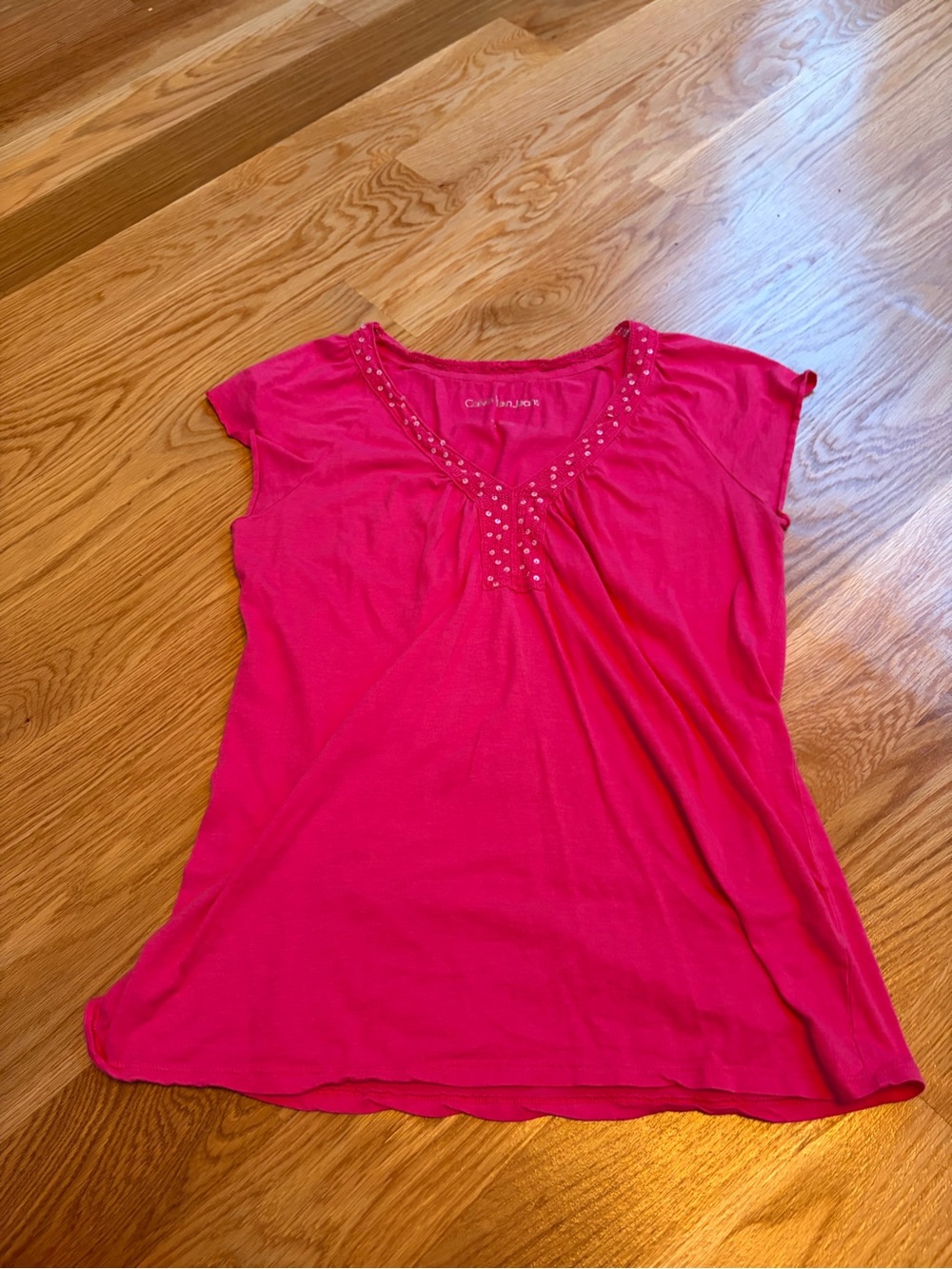 Calvin Klein Jeans Hot Pink Stud-Embellished Tank